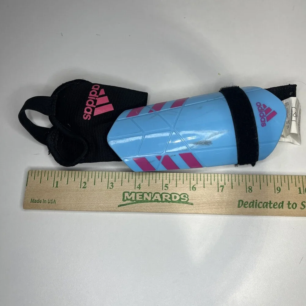 Adidas Soccer Ghost Youth Shin Guards Size Small Blue Pink Pair Age 3-5
